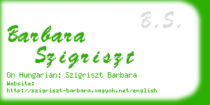 barbara szigriszt business card